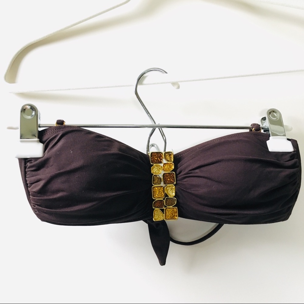 Brown Bandeau Bikini Top